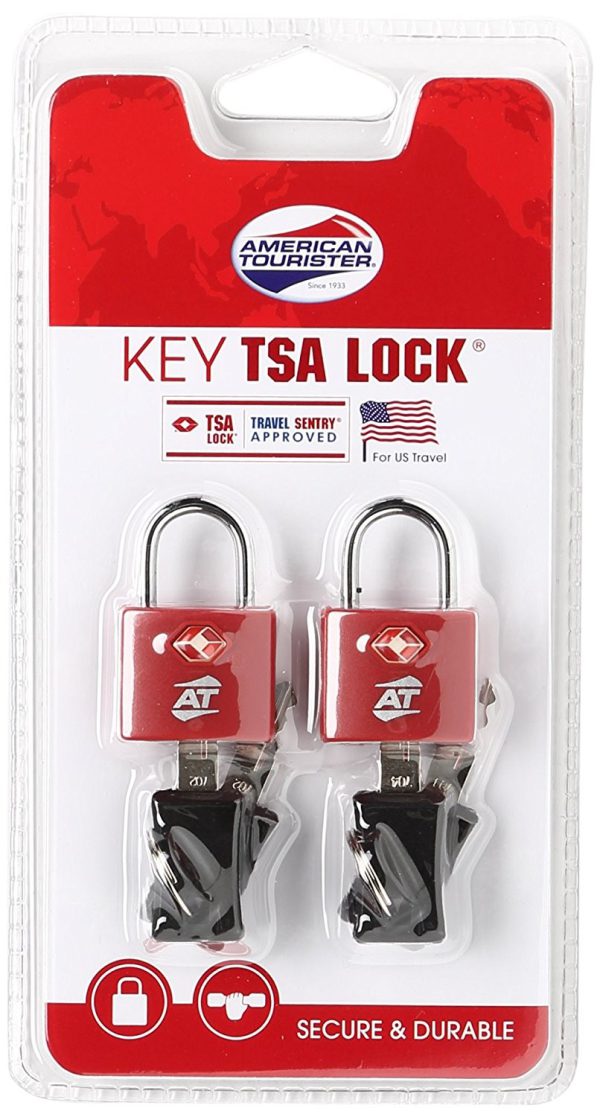 قفل کوله چمدان امریکن توریستر KEY TSA LOCK RED AMERICAN TOURISTER