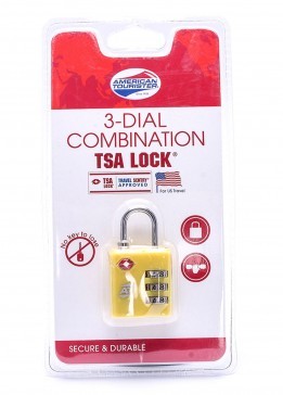 قفل کوله و چمدان امریکن توریستر american tourister 3_dial combination tsa lock