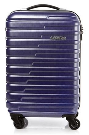 چمدان های امریکن توریستر مدل AMT HANDY SPINNER 55 TSA MATTE Blue Checks