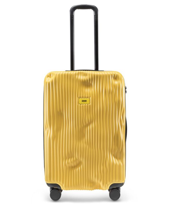 چمدان چرخ دار کرش مدل crash Stripe Collection Mustard Yellow