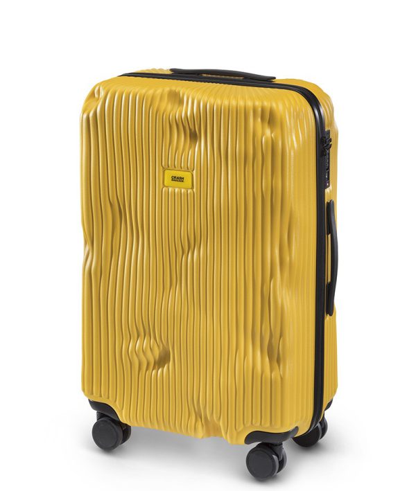 چمدان چرخ دار کرش مدل crash Stripe Collection Mustard Yellow